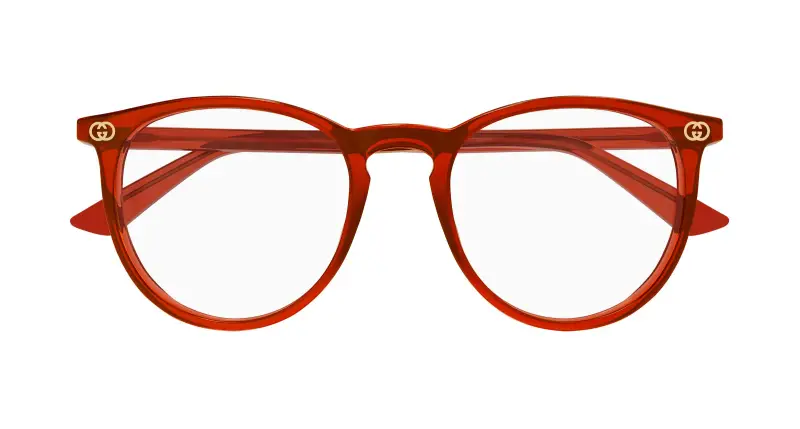 Donna GG0027O 013 Montature da vista Acetato Bordeaux Trasparente Rotonda miniatura 2