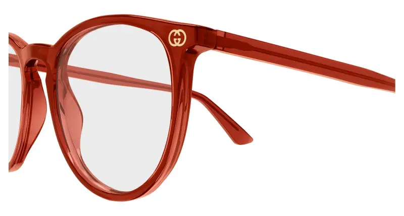 Donna GG0027O 013 Montature da vista Acetato Bordeaux Trasparente Rotonda miniatura 3