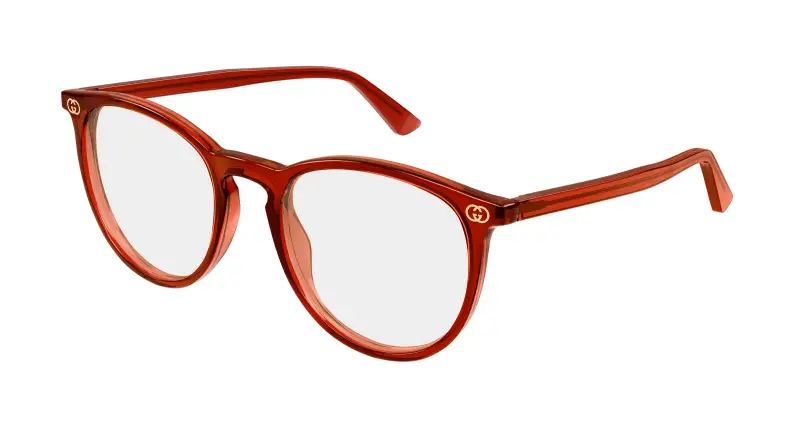 Donna GG0027O 013 Montature da vista Acetato Bordeaux Trasparente Rotonda