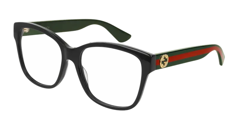 Gucci Donna GG0038ON 011 Montature da vista  Nero Trasparente Squadrata