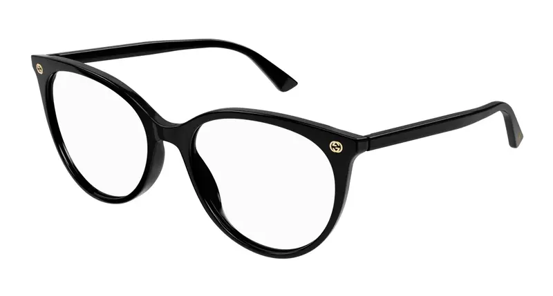 Gucci Donna GG0093O 001 Montature da vista Plastica Nero Trasparente Rotonda