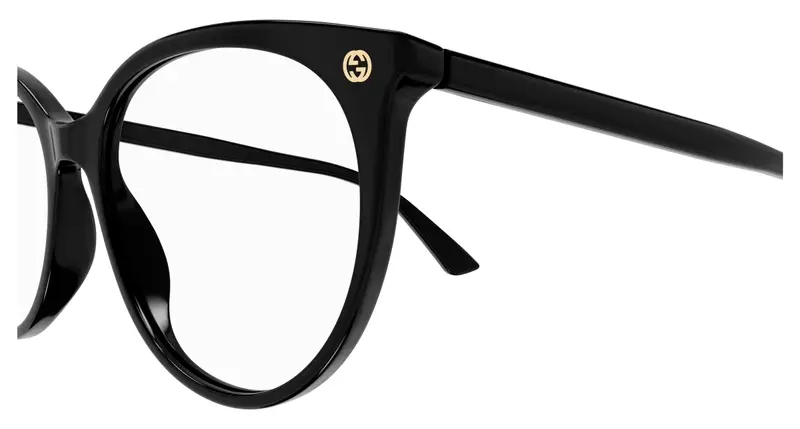 Gucci Donna GG0093O 001 Montature da vista Plastica Nero Trasparente Rotonda miniatura 2