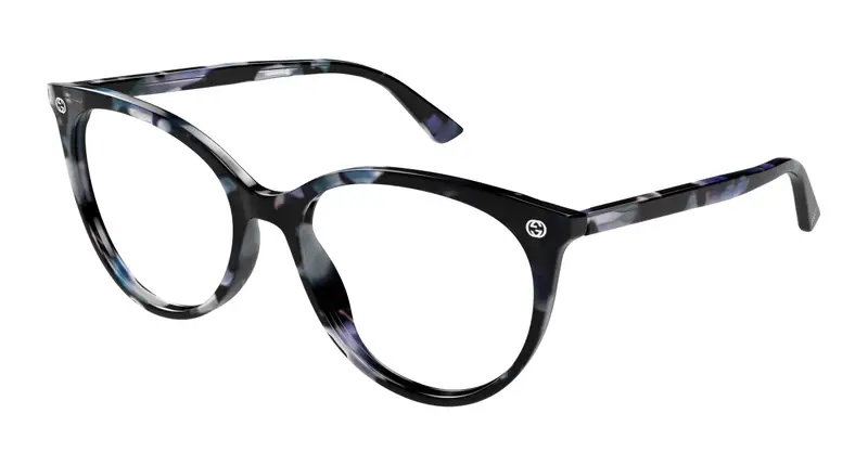 Gucci Donna GG0093O 008 Montature da vista Acetato Havana Trasparente Rotonda