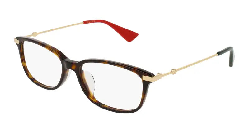 Gucci Donna GG0112OA 002 Montature da vista Acetato Havana  Squadrata