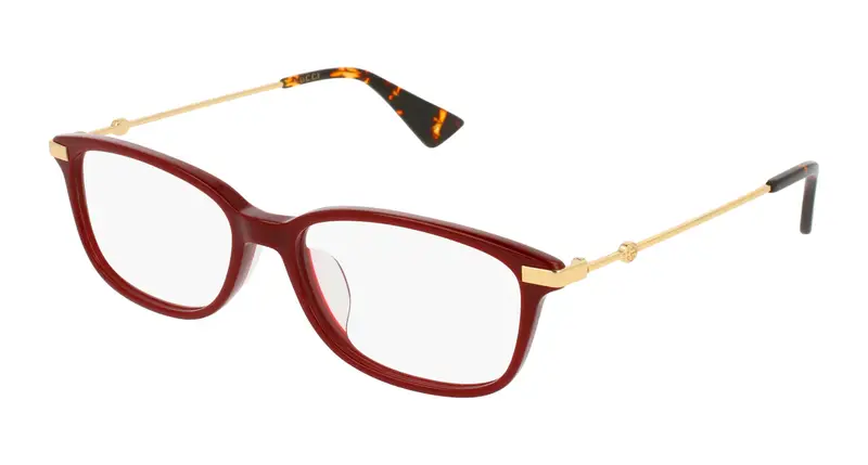 Gucci Donna GG0112OA 005 Montature da vista Acetato Bordeaux  Squadrata