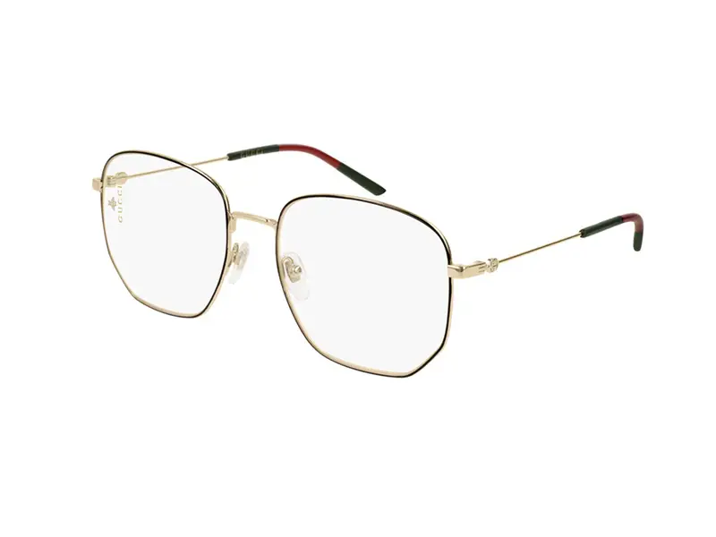 Gucci Donna GG0396O 001 Montature da vista Metallo Oro Trasparente Squadrata