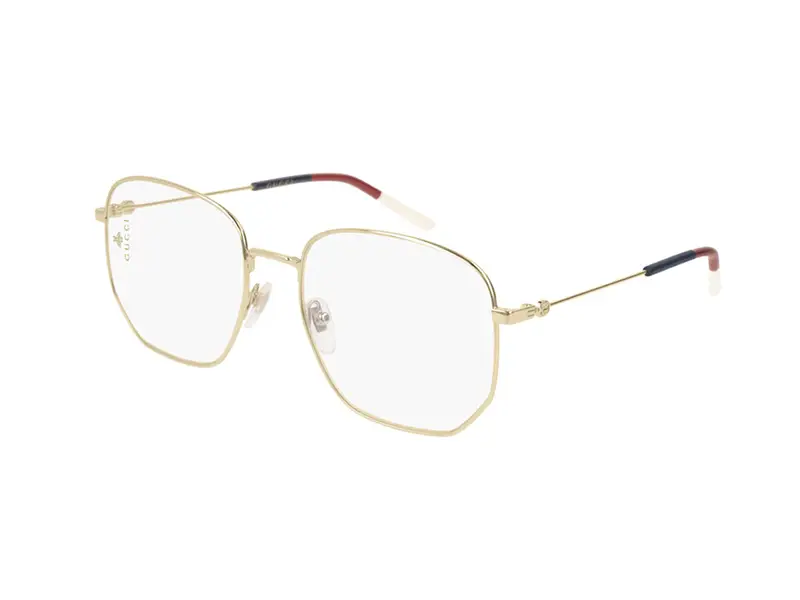 Gucci Donna GG0396O 002 Montature da vista Metallo Oro Trasparente Squadrata
