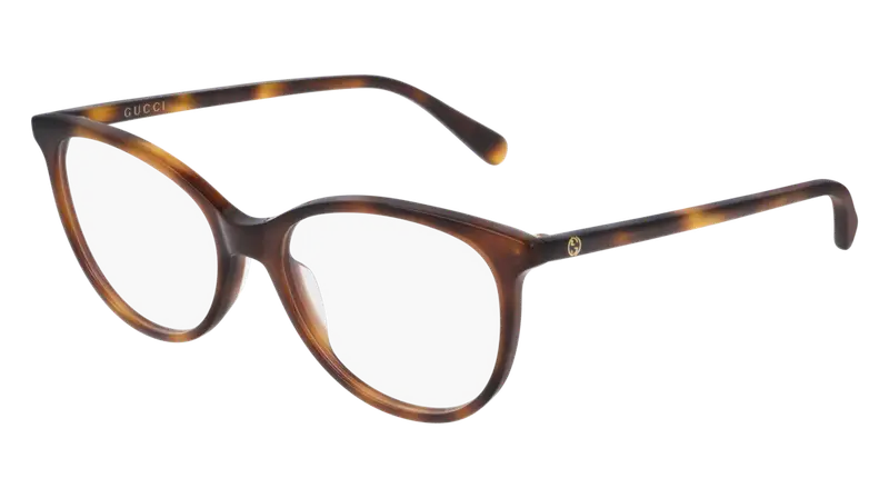 Gucci Donna GG0550O 006 Montature da vista Acetato Havana Trasparente Cat Eye
