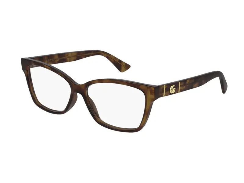 Gucci Donna GG0634O 002 Montature da vista Iniettato Havana Trasparente Cat Eye