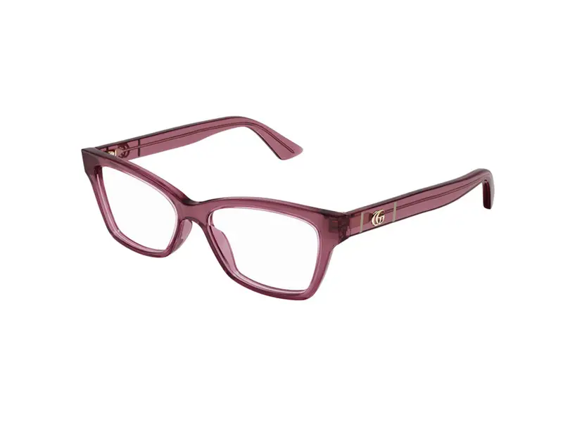 Gucci Donna GG0634O 010 Montature da vista Iniettato Bordeaux Trasparente Cat Eye