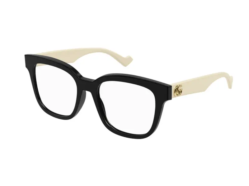 Gucci Donna GG0958O 005 Montature da vista Acetato Nero Trasparente Squadrata