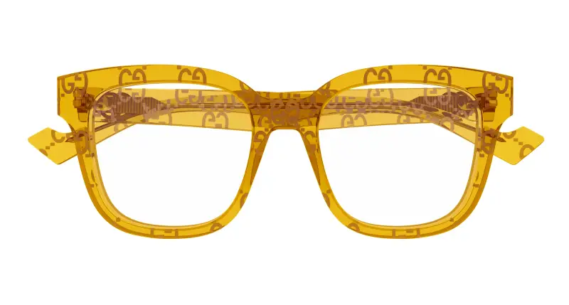 Donna GG0958O 012 Montature da vista Acetato Giallo Trasparente Squadrata miniatura 2