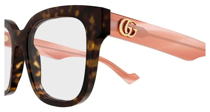 Donna GG0958O 014 Montature da vista Acetato Havana Trasparente Squadrata miniatura 3