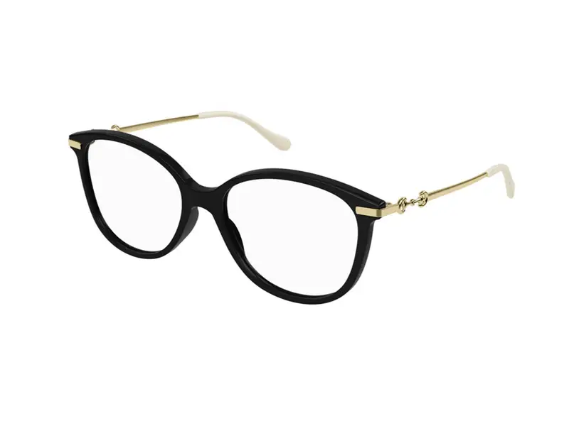 Gucci Donna GG0967O 001 Montature da vista Acetato Nero Trasparente Cat Eye
