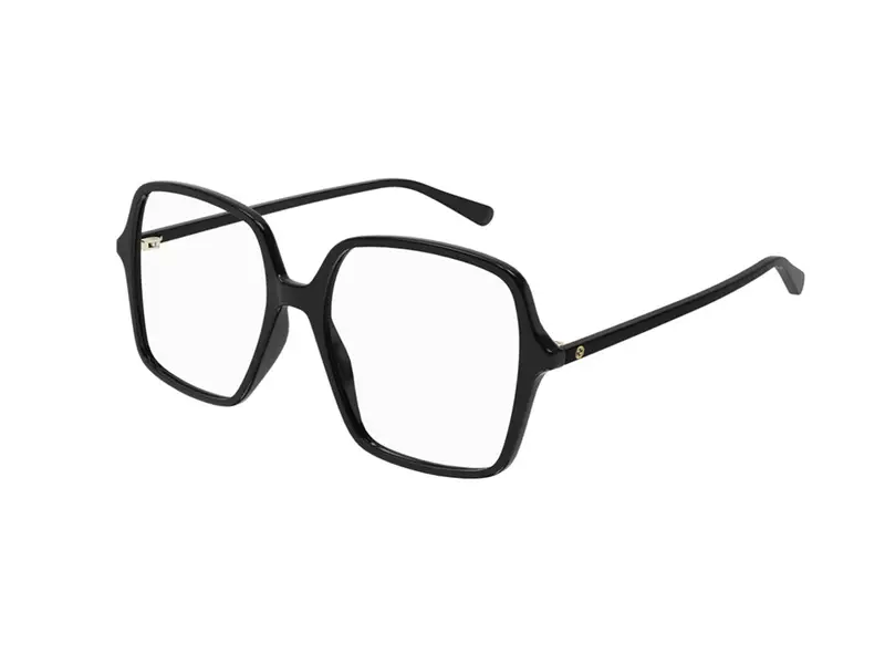 Gucci Donna GG1003O 001 Montature da vista Acetato Nero Trasparente Squadrata