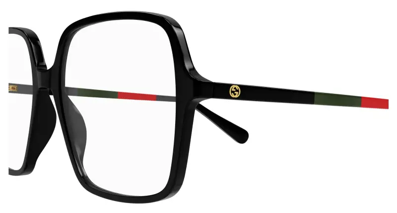 Donna GG1003O 008 Montature da vista Acetato Nero Trasparente Squadrata miniatura 3