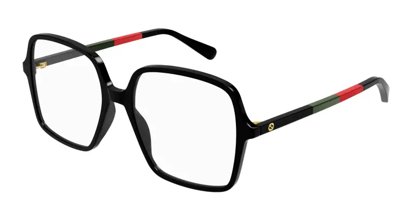 Donna GG1003O 008 Montature da vista Acetato Nero Trasparente Squadrata