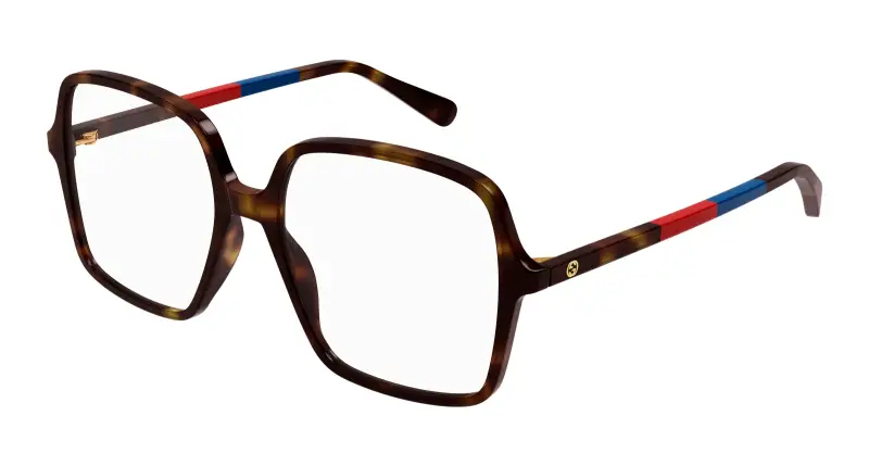 Donna GG1003O 009 Montature da vista Acetato Havana Trasparente Squadrata