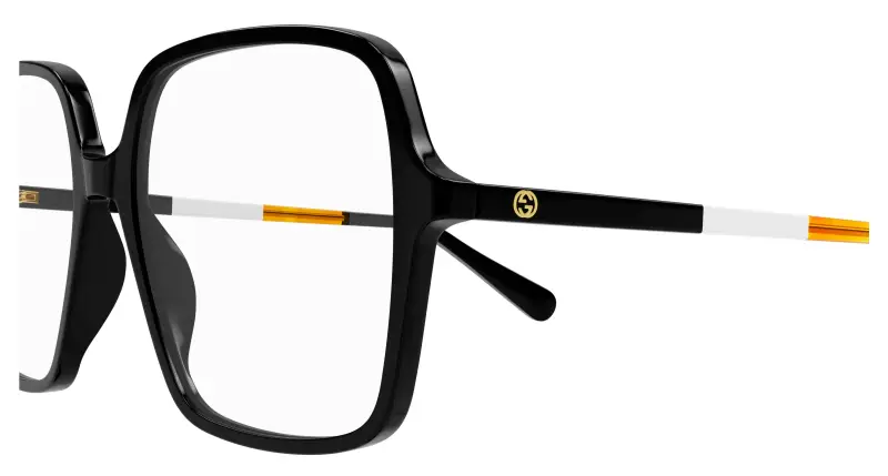 Donna GG1003O 010 Montature da vista Acetato Nero Trasparente Squadrata miniatura 3