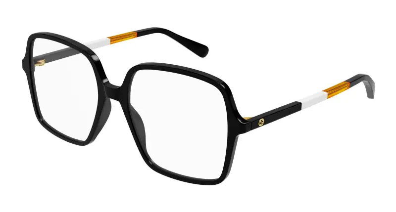 Donna GG1003O 010 Montature da vista Acetato Nero Trasparente Squadrata