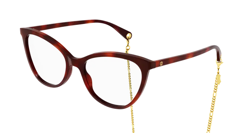 Gucci Donna GG1079O 002 Montature da vista Acetato Havana Cat Eye