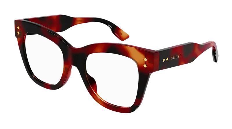 Gucci Donna GG1082O 002 Montature da vista Acetato Havana Cat Eye