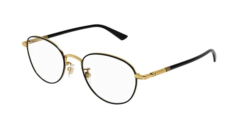 Gucci Donna GG1128OJ 001 Montature da vista Titanio Nero Rotonda