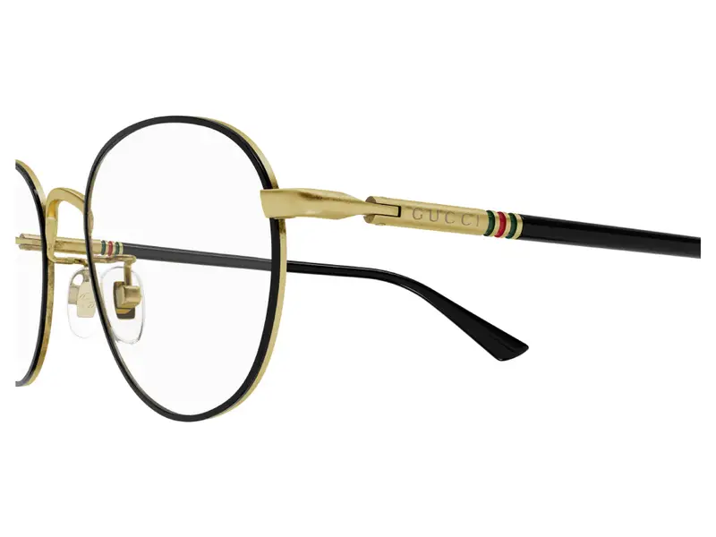 Gucci Donna GG1128OJ 001 Montature da vista Titanio Nero Rotonda miniatura 2