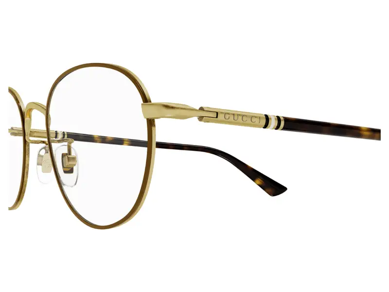 Gucci Donna GG1128OJ 002 Montature da vista Titanio Marrone Rotonda miniatura 2