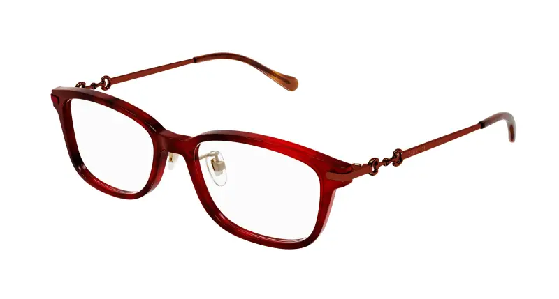 Donna GG1129OJ 003 Montature da vista Acetato Havana/Rosso Squadrata