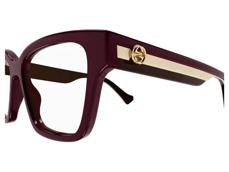 Gucci Donna GG1302O 005 Montature da vista Plastica Borgogna Squadrata miniatura 2