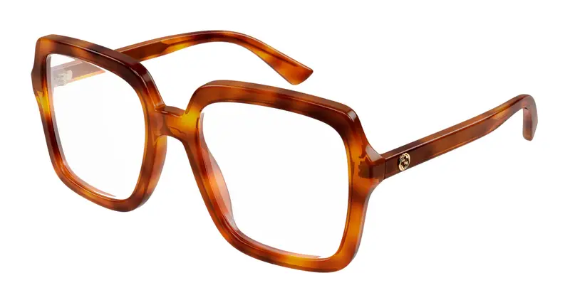 Gucci Donna GG1318O 002 Montature da vista Acetato Havana Squadrata