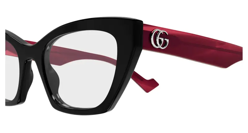 Donna GG1334O 004 Montature da vista Acetato Nero Trasparente Cat Eye miniatura 3