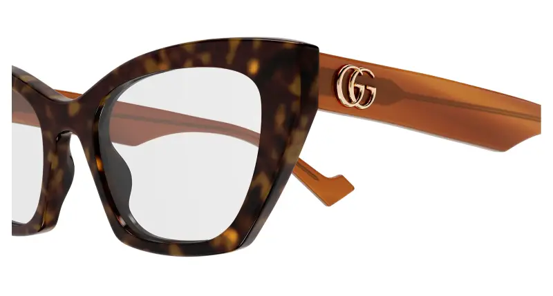 Donna GG1334O 005 Montature da vista Acetato Havana Trasparente Cat Eye miniatura 3