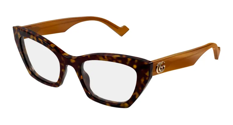 Donna GG1334O 005 Montature da vista Acetato Havana Trasparente Cat Eye