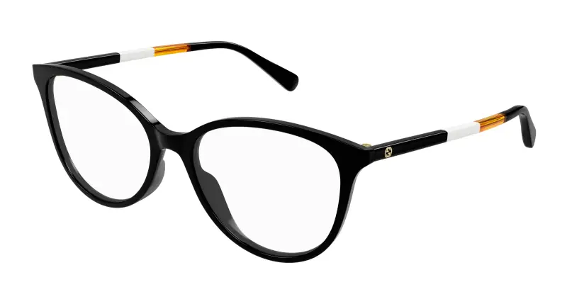 Donna GG1359O 007 Montature da vista Acetato Nero Trasparente Cat Eye