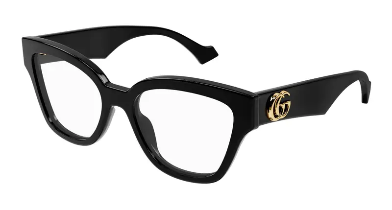 Gucci Donna GG1424O 005 Montature da vista Acetato Nero Geometrica