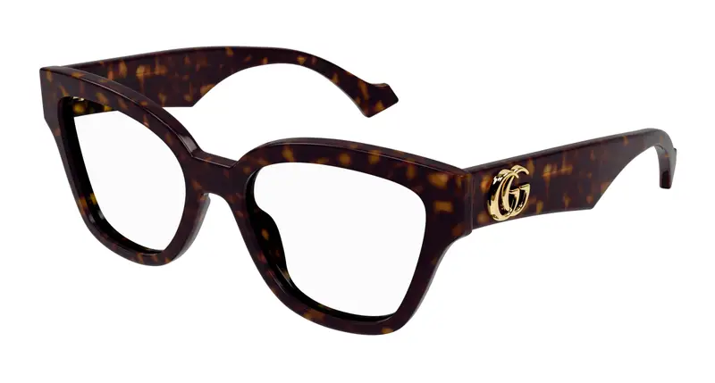 Gucci Donna GG1424O 006 Montature da vista Acetato Havana Geometrica
