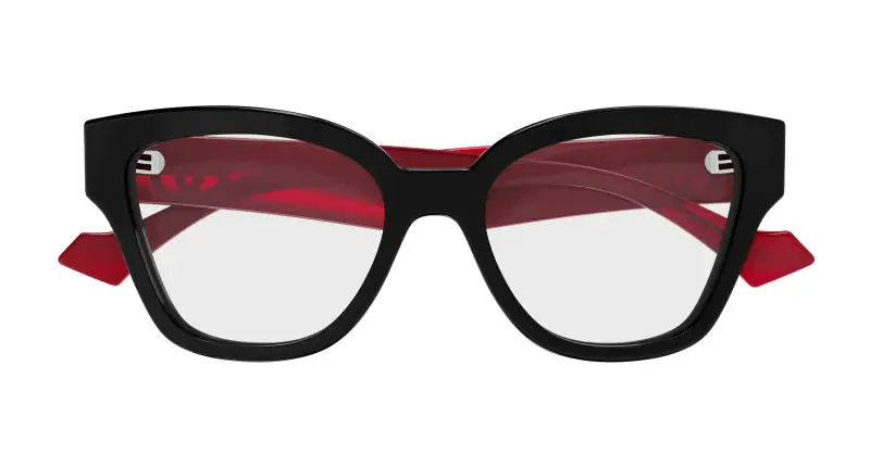 Donna GG1424O 013 Montature da vista Acetato Nero Trasparente Rotonda miniatura 2