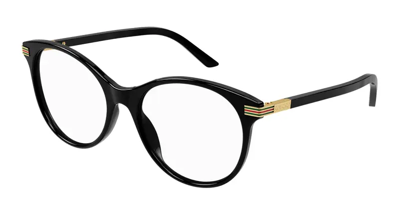 Gucci Donna GG1450O 001 Montature da vista Acetato Nero Trasparente Pantos