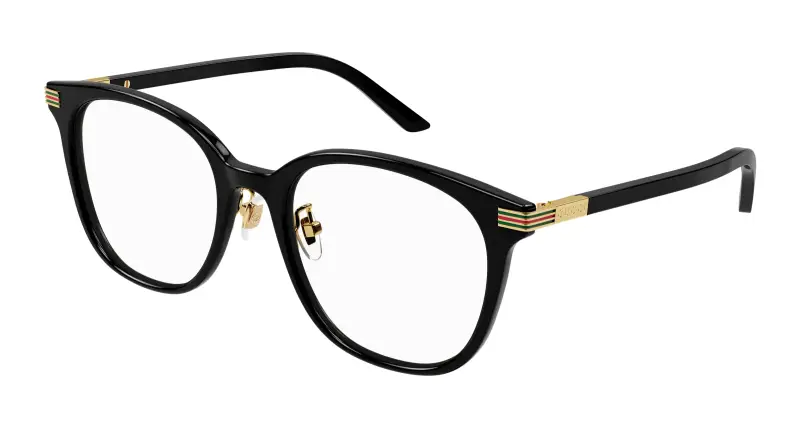 Donna GG1453OK 001 Montature da vista Acetato Nero Trasparente Rotonda