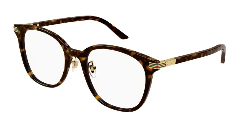Donna GG1453OK 002 Montature da vista Acetato Havana Trasparente Rotonda