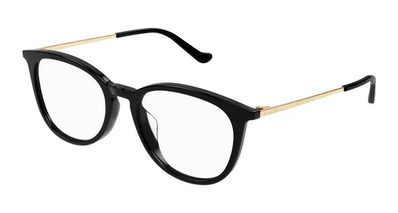 Donna GG1468OA 001 Montature da vista Acetato Nero Trasparente Rotonda