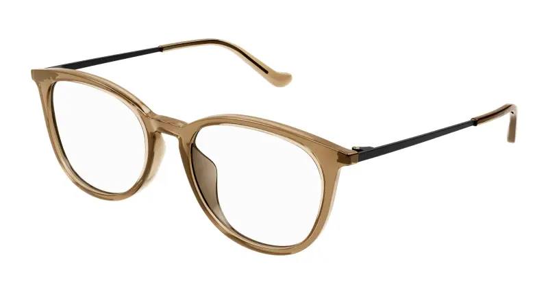 Donna GG1468OA 003 Montature da vista Acetato Marrone Trasparente Rotonda