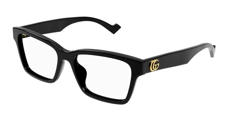 Gucci Donna GG1476OK 001 Montature da vista Acetato Nero Trasparente Squadrata