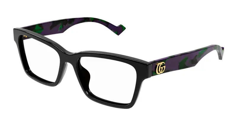 Gucci Donna GG1476OK 003 Montature da vista Acetato Nero Trasparente Squadrata