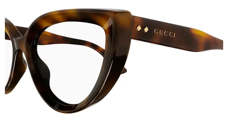 Gucci Donna GG1530O 002 Montature da vista Acetato Havana Trasparente Cat Eye miniatura 2