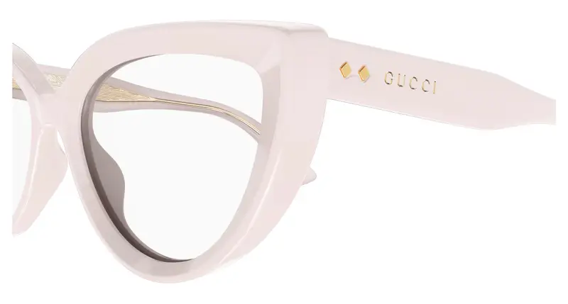 Gucci Donna GG1530O 004 Montature da vista Acetato Avorio Trasparente Cat Eye miniatura 2