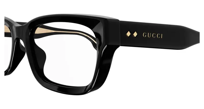 Donna GG1533OA 001 Montature da vista Acetato Nero Trasparente Squadrata miniatura 3