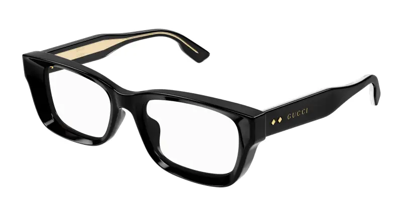Donna GG1533OA 001 Montature da vista Acetato Nero Trasparente Squadrata